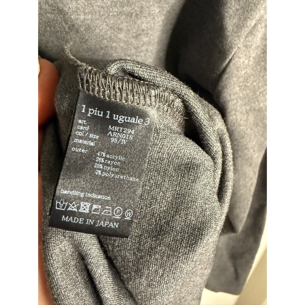 1PIU1UGUALE3 Gray Turtleneck Long Sleeve Pullover Top Menswear - Picture 4 of 4